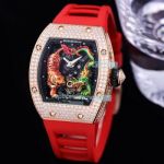 Swiss Quality Replica Richard Mille RM51-01 Rose Gold Case Diamond Bezel Watch